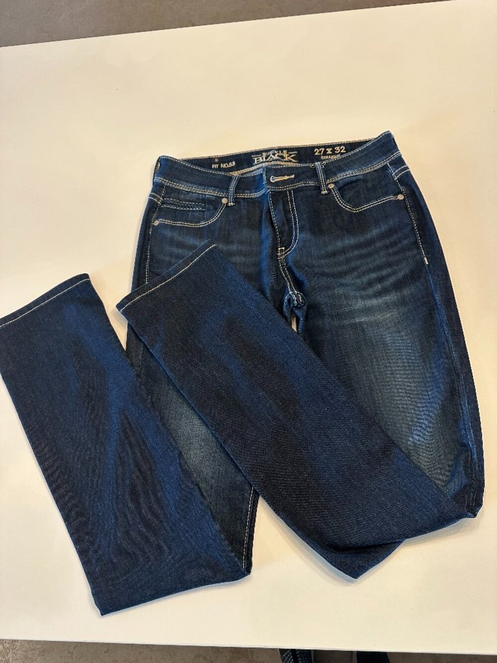 Buckle Black Fit No. 53 Dark Wash Straight Leg Jeans 27 x 32